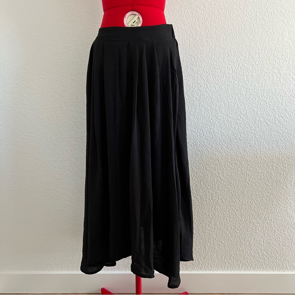 NWT 12th Tribe Black Midi Skirt Medium - Picture 2 of 13
